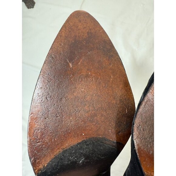 Stuart Weitzman Black velvet Slingback Heeled Pumps Size 9.5 with Rhinestones - Picture 2 of 14